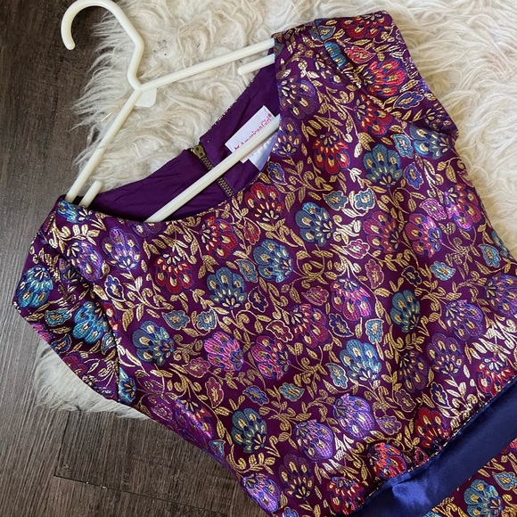 American girl metallic floral ribbon 7 dress brocade embroidered truly me fancy - Picture 2 of 8